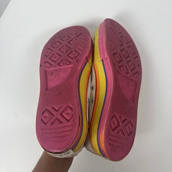 Converse CTAS Lift Ox Pink Tan Rainbow Platform Sneakers‎ Shoes Women’s US 11 - Picture 7 of 9